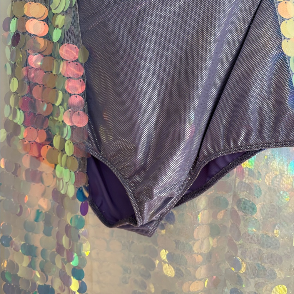 CLUB EXX Multicolor Holographic Sequin Slit Maxi Skirt - Picture 2 of 7